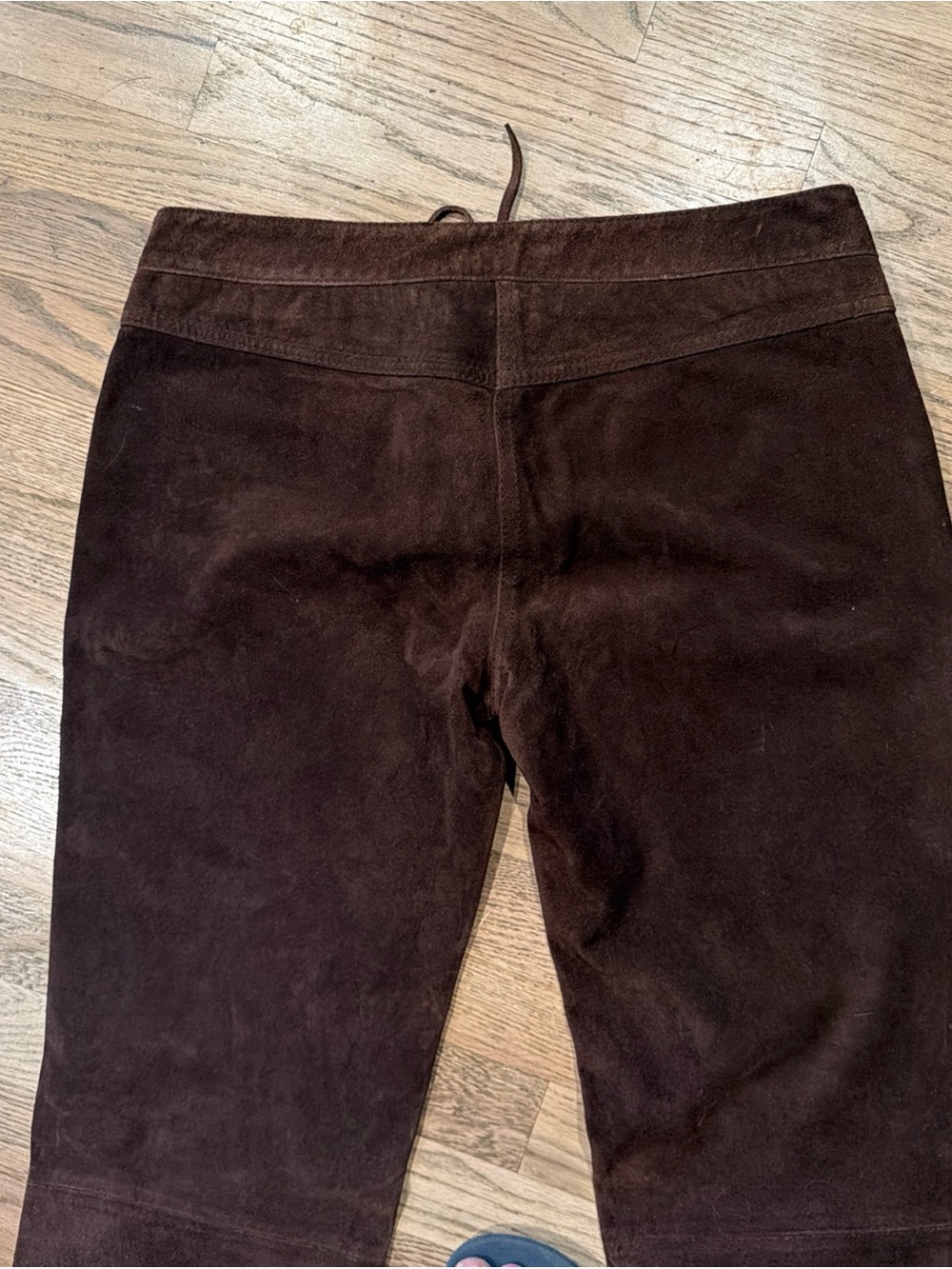 VINTAGE Y2K Lucky Brand Women's Chocolate Brown Genuine Leather Lace-up Pants - Picture 6 of 8